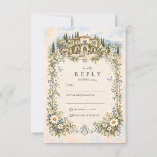 Romantic Daisy Garden Wedding RSVP Card