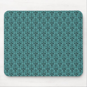 Romantic Damask Mousepad, Teal Mouse Mat