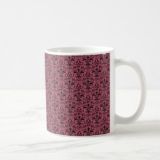 Romantic Damask Mug, Magenta Coffee Mug (Right)