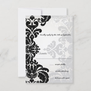 Romantic Damask Shadows Damask Wedding RSVP