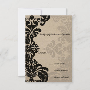 Romantic Damask Shadows Damask Wedding RSVP