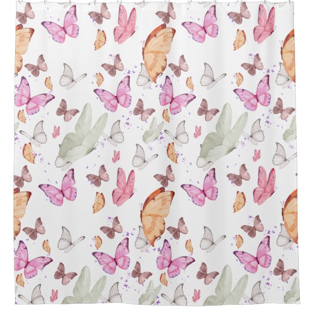 Romantic Dance Butterfly  Shower Curtain (Front)
