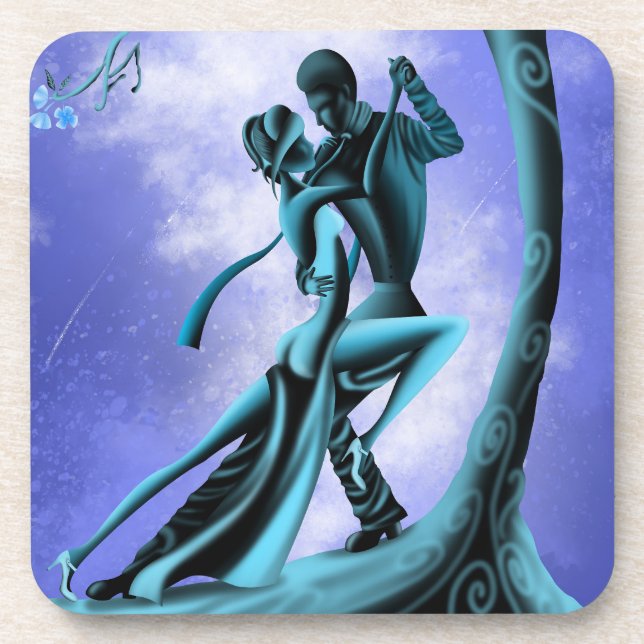 Romantic Dance under Moonlight Tree Coaster (Front)