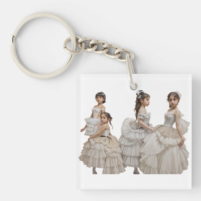Romantic dancers key ring (Front)