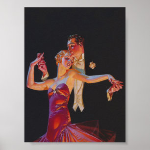 Romantic Dancers Vintage Poster