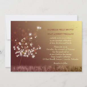 Romantic Dandelion Garden Wedding Invitation
