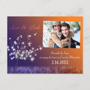 Romantic Dandelion Photo Wedding Save the Date Announcement Postcard