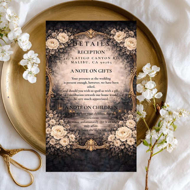 Romantic Dark Baroque Wedding Enclosure Card (Creator Uploaded)