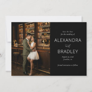 Romantic Dark Elegant Photo Save The Date