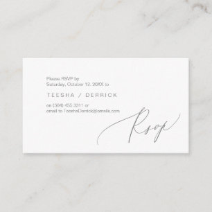 Romantic, Dark Grey, Invitation RSVP, respond
