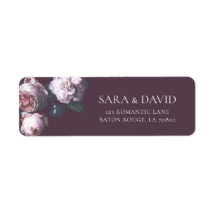 Romantic Dark Moody Autumn Floral Return Address
