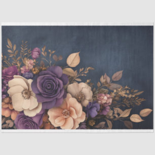Romantic Dark Moody Floral Bouquet Tissue Paper