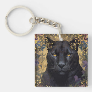 Romantic Dark Panthers Key Ring
