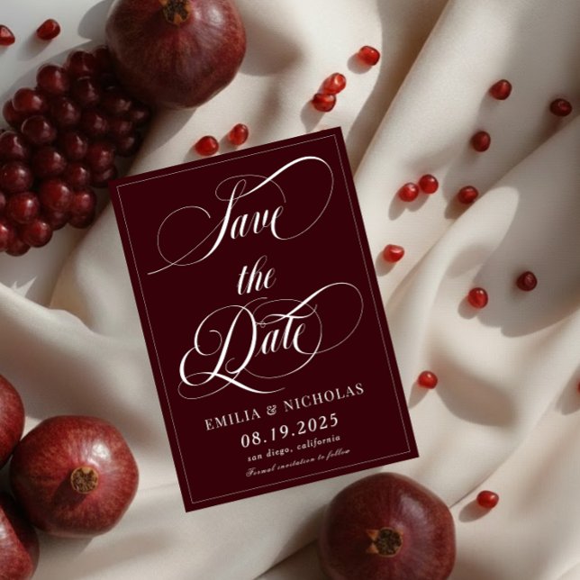 Romantic Dark Red  Save The Date (Creator Uploaded)