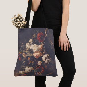 Romantic Dark Vintage Floral Moody Wedding Autumn Tote Bag