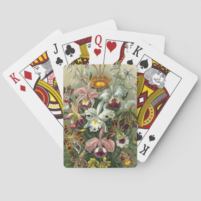 romantic date blossoms rsvp colourful chic playing cards (Back)