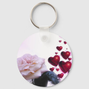 romantic date bridal shower vines heart hearts koi key ring