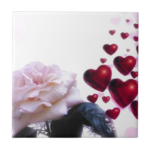 romantic date bridal shower vines heart hearts koi tile