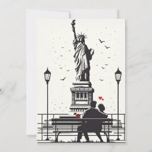 Romantic Day in New York: Love at Liberty Holiday Card