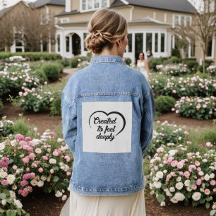 Romantic Deep Love Quote - Created to Feel Deeply Denim Jacket
