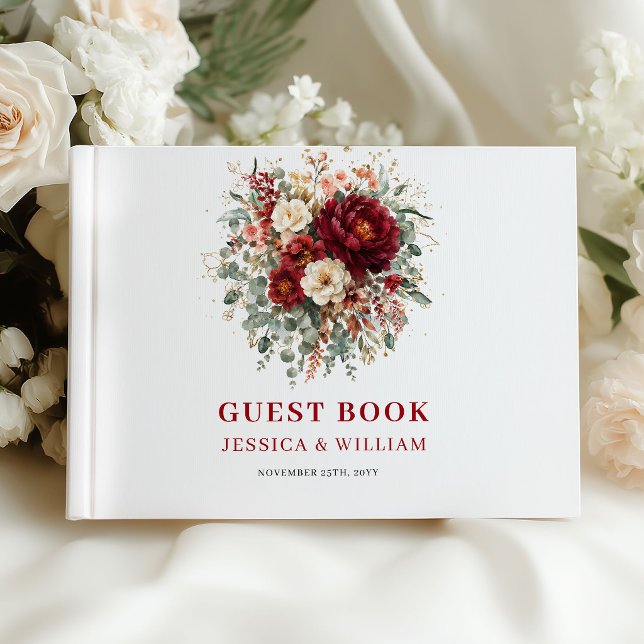 Romantic Deep Red Autumn Wedding Guest Book (Romantic Deep Red Autumn Wedding Guest Book

)