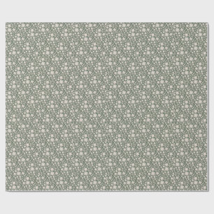 Romantic Deep Sage Watercolor Floral Pattern Wrapping Paper