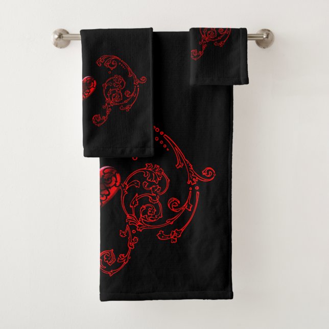 Romantic, Delicate Goth Bath Towel Set (Insitu)