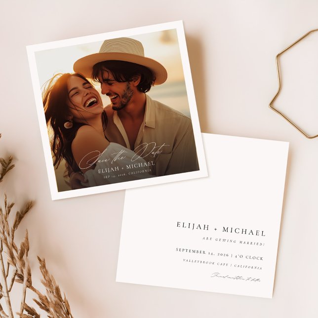 Romantic Desert Boho Photo Wedding Save The Date (Creator Uploaded)