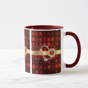 Romantic diamond heart mug