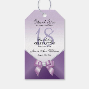 Romantic Diamonds & Bow Birthday Party  Gift Tags
