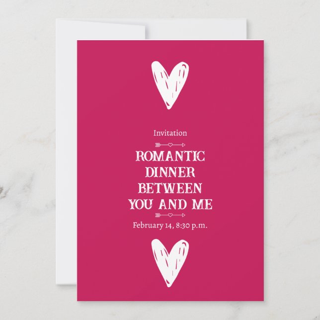 Romantic dinner between you and me Valentine's Day Invitation (Front)