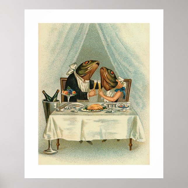 "Romantic Dinner for Frogs" Poster (Front)