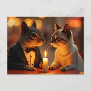 Romantic Dinner Holiday Postcard