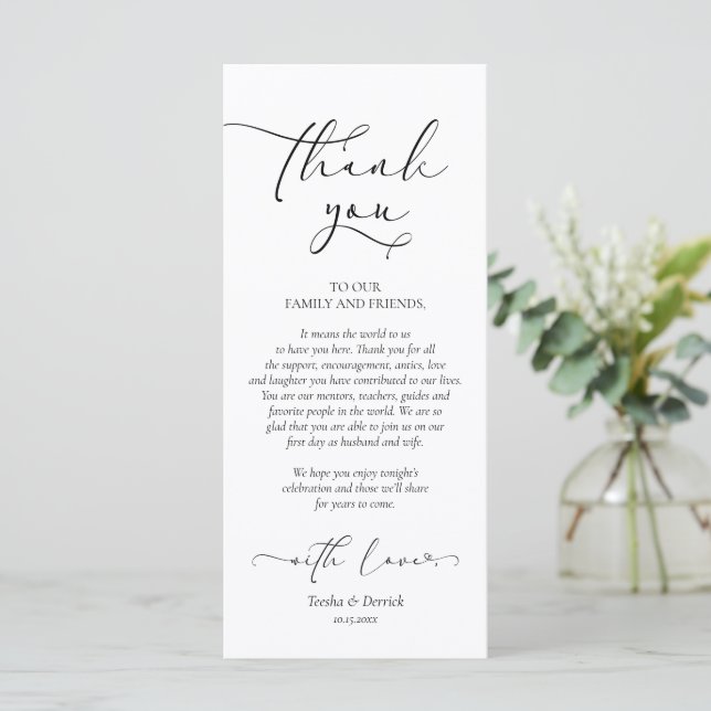 Romantic Dinner Place Setting Thank You Card (Standing Front)