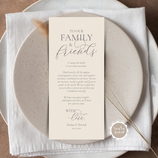 Romantic Dinner Place Setting Thank You Card (Romantic Dinner Place Setting Thank You Card, in Grey Cream, Designed by TeeshaDerrick)