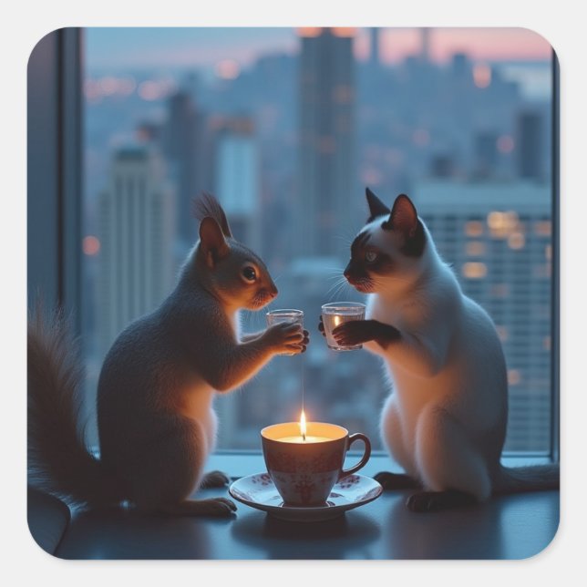 Romantic Dinner  Square Sticker (Front)