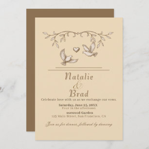 Romantic Dove Wedding Invitation 