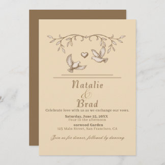 Romantic Dove Wedding Invitation