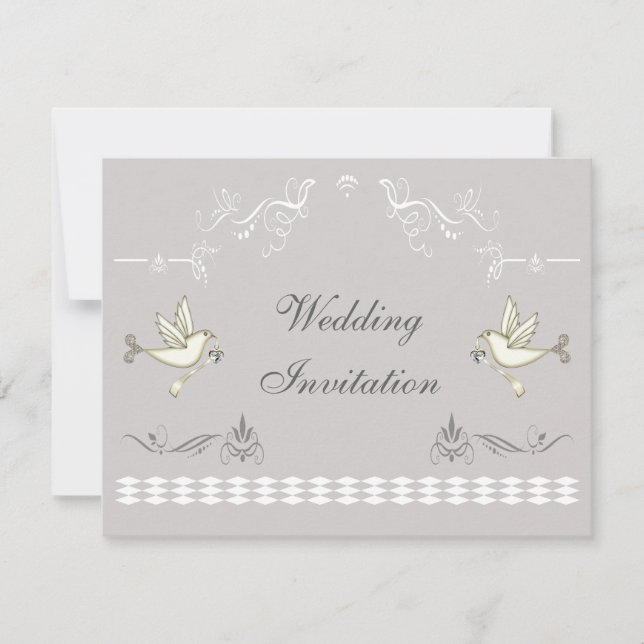 Romantic Doves Wedding Invitation (Front)