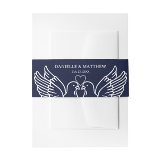 Romantic Doves Wedding Invitation Belly Band