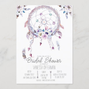 Romantic Dreamcatcher Boho Bridal Shower Invite