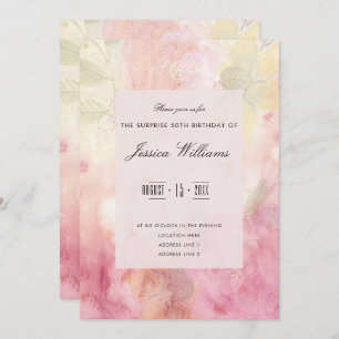 Romantic Dreamy Blossom Surprise 50th Birthday Invitation