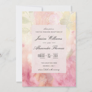 Romantic Dreamy Blossom Wedding Reception Invitation