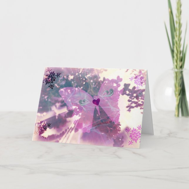 Romantic Dreamy Butterfly Card (Front)