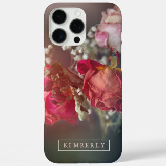 Romantic Dried Roses Custom Name iPhone 16 Pro Max Case