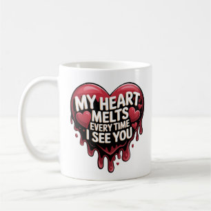 Romantic Dripping Heart Design Coffee Mug