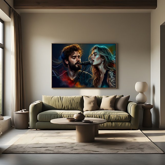 Romantic Duet Singers Colourful Lighting Poster (Creator Uploaded)