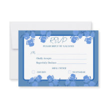 Romantic Dusty Blue Floral RSVP Response Card