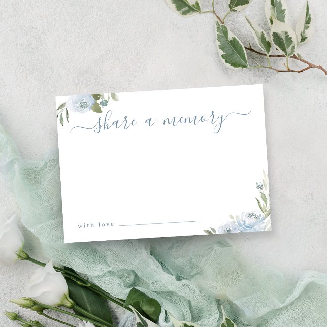 Romantic dusty blue floral share a memory card (Romantic dusty blue floral share a memory card)
