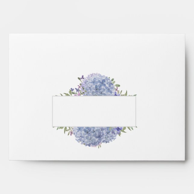 Romantic Dusty Blue Hydrangea Flowers A7Invitation Envelope (Front)